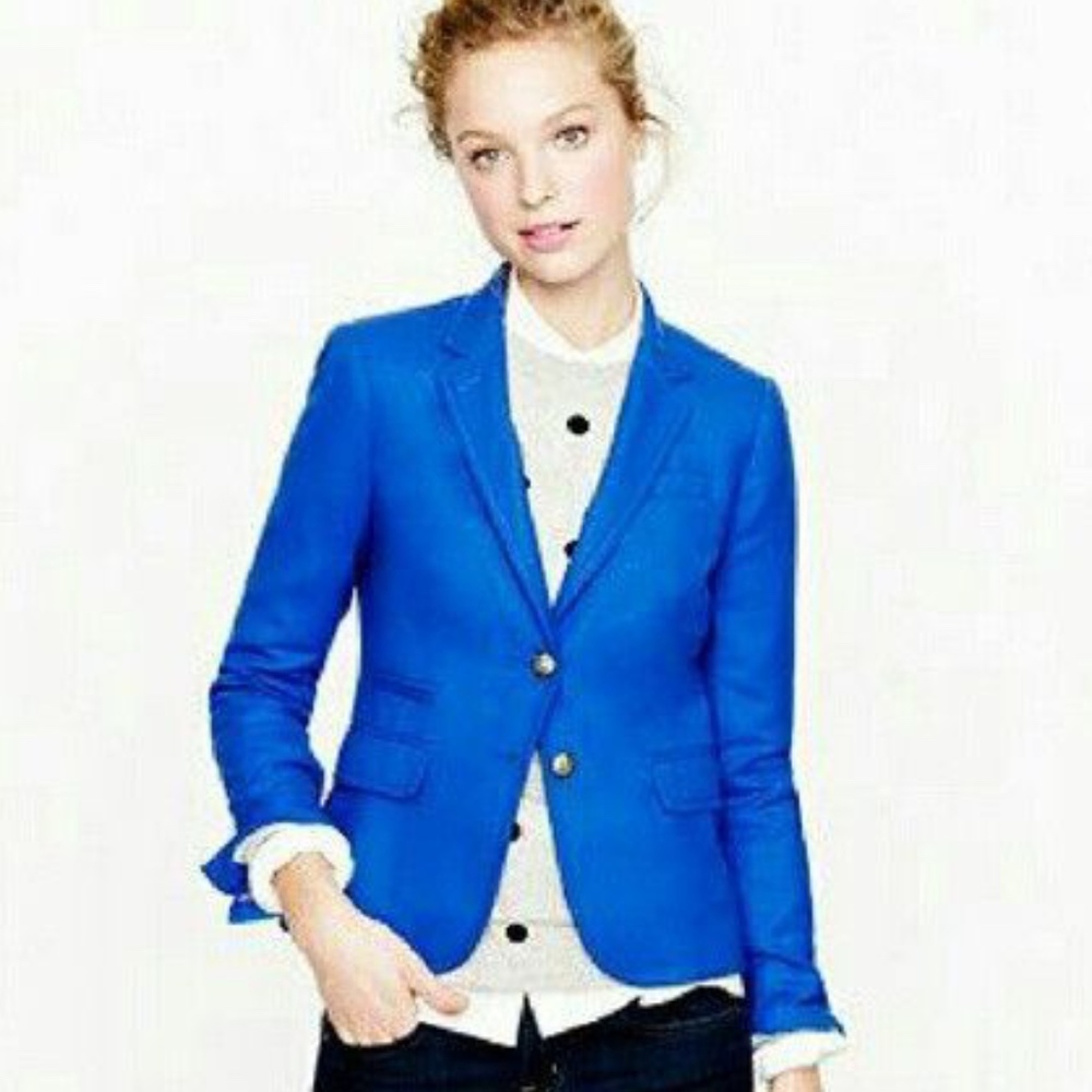 J.Crew Classic Schoolboy Blazer Herringbone Blue